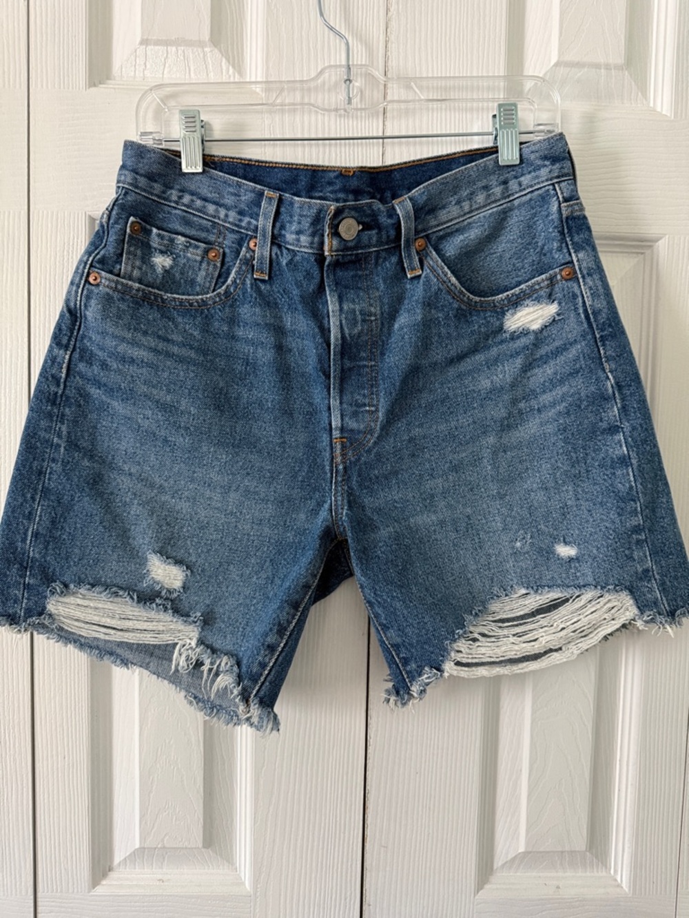 Levi's 501 Dark Blue Denim Cutoff Shorts Sz 29